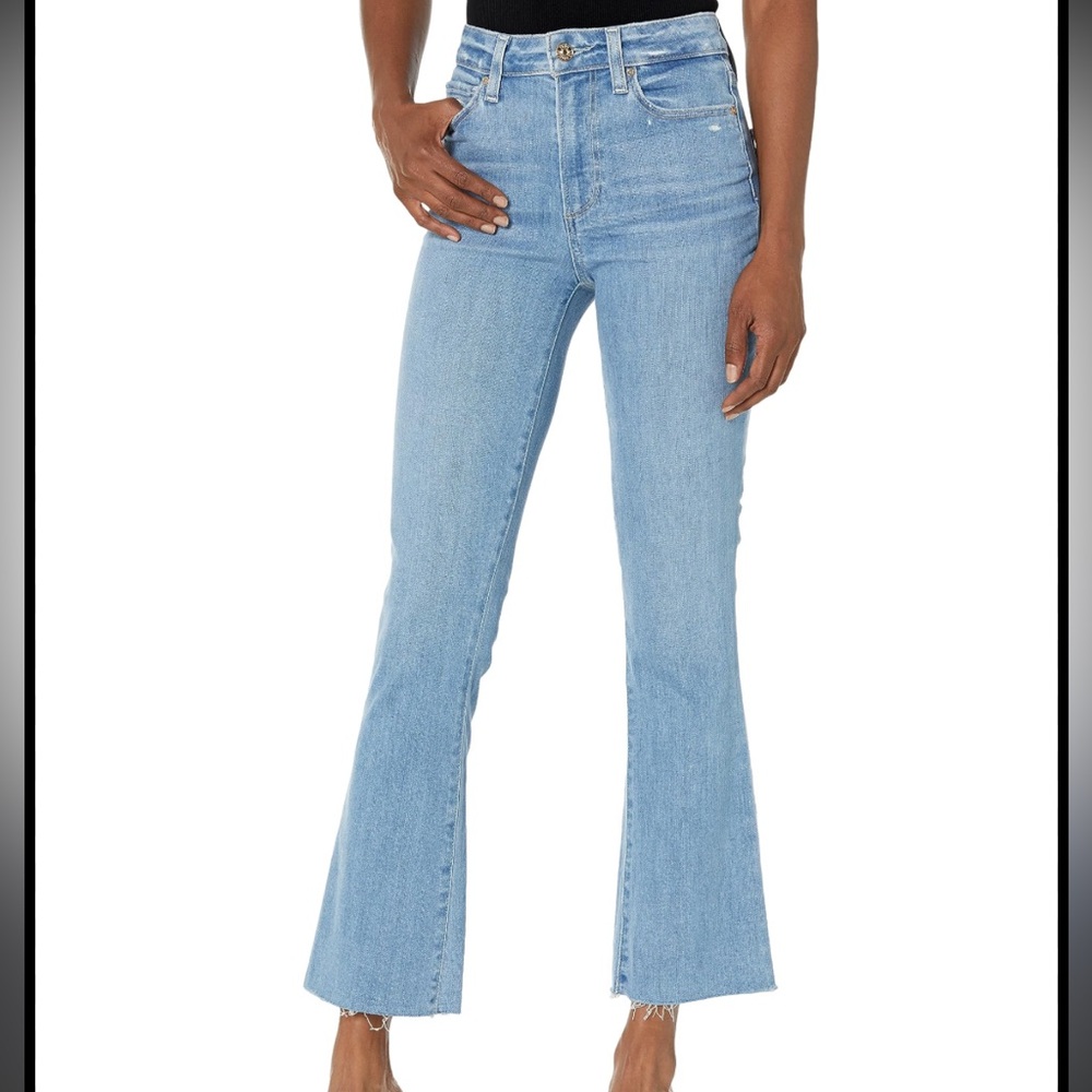 PAIGE Women's Collette Crop Flare Light Blue Jeans